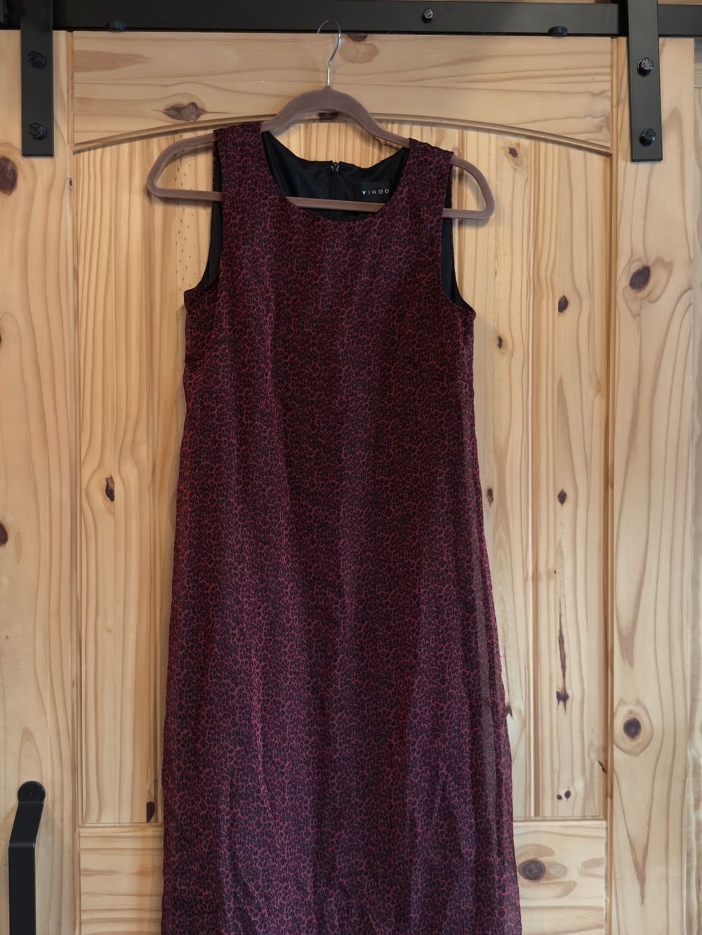 Vintage Virgo Burgundy Leopard Dress